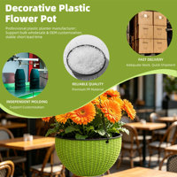 Jardinières suspendues traditionnelles durables à double pot, auto-arrosantes, avec trou de drainage, 2,56 L, pour intérieur/extérieur, en PP, pour la maison