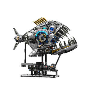 Ensemble de blocs de construction micro MOC série Orange Mecha <span class=keywords><strong>Robot</strong></span> pour adultes, modèle d'assemblage créatif DIY espion, cadeau de collection - Product Image 6