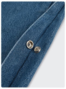 Lo último en pantalones vaqueros de calle azules nuevos, pantalones vaqueros de moda con botones laterales y logotipo personalizado para hombres - Product Image 5