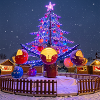 Manège Arbre de Noël pour Parc d'Attractions Familial, 32 Sièges Rotatifs, Lumières Festives, Effets Sonores, Contrôle de Sécurité, Amusement des Fêtes
