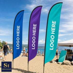Customized Outdoor Advertising Banners Printed Signs Promotional Feather Teardrop Beach Flags For Commercial Exhibitions