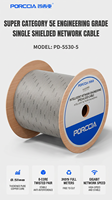 Kabel FTP Terlindung Cat5e 305m 24AWG 4 Pasangan Tembaga Padat 350MHz Kabel Jaringan LAN Ethernet 1000ft Kotak Massal 10/100/1000Base-T