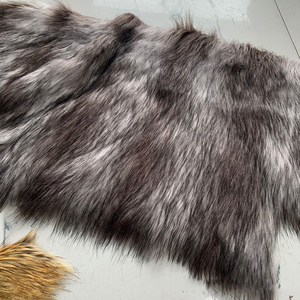 Tela de piel de mapache de imitación marrón Jacquard a rayas de peso pesado para abrigo con cuello y ropa de abrigo de invierno - Product Image 4