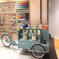 Voiture à trois roues en métal, modèle 'Fleur' avec âne, pour centre commercial, marché, vente, décoration et exposition, amovible