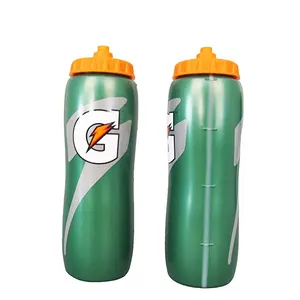 Новый стиль, зеленая полиэтиленовая пластиковая Спортивная бутылка для взрослых стандарта CE, 1000 мл, оптовая продажа, бутылка для воды gatorade