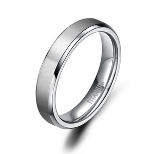 Tempusort Fashion Jewelry 4MM 6MM 8MM 10MM <strong>Custom</strong> Logo Silver Color Brushed Titanium <strong>Rings</strong> for Men Women's Wedding Engagement - Product Image 2