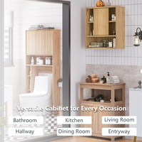 Armoire murale moderne en chêne avec porte coulissante et étagères réglables, organisateur de médicaments, vente en gros pour salle de bain et cuisine