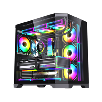 LOVINGCOOL Full Tower ATX Gaming Computer Cases Towers Wholesales Tempered Glass Gaming Cabinet for PC Case With Display Screen