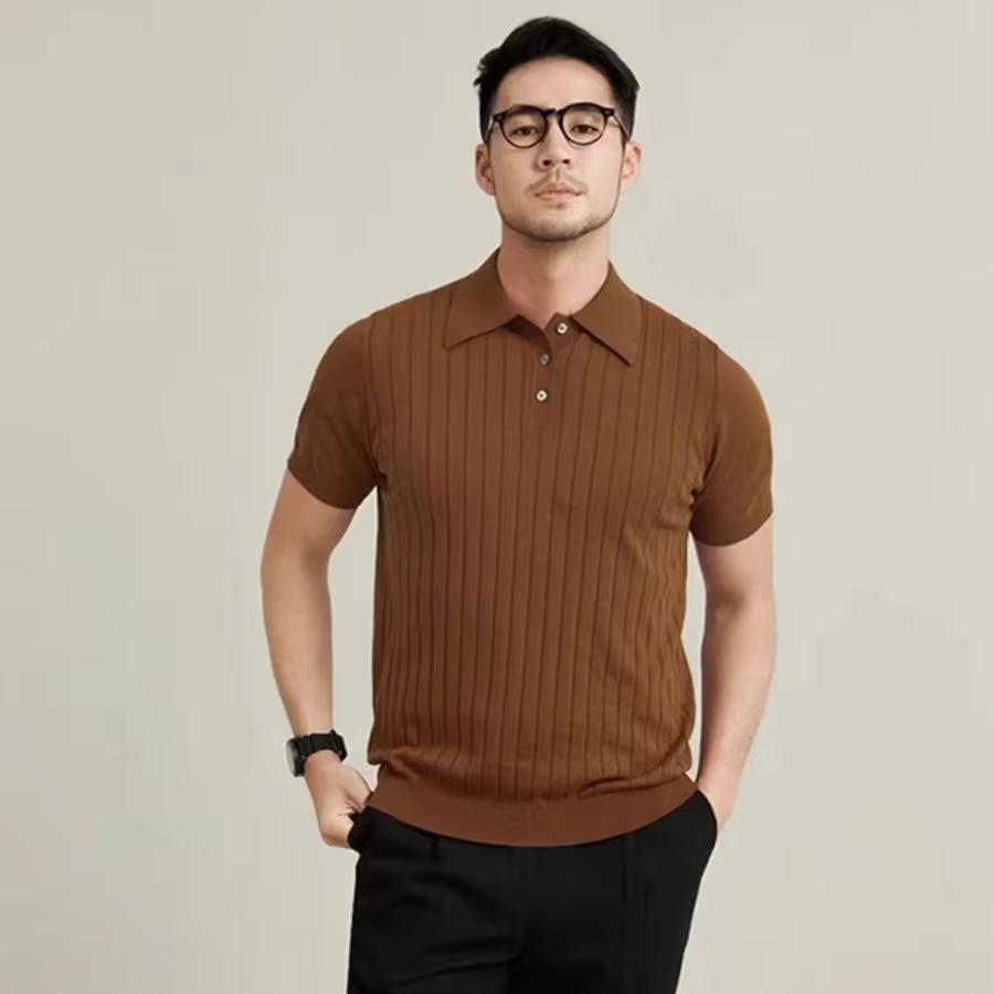 Mens Italian Knit Shirts High Quality Stylish Clothing