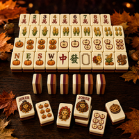 Kartu Permainan Mahjong Akrilik 160 Buah Tema Thanksgiving Panen Musim Gugur Grosir Logo Kustom Hadiah Personal