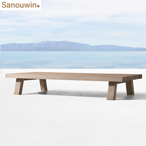 Juego de sofá sin brazos de madera de teca maciza de nuevo estilo para jardín al aire libre para <span class=keywords><strong>todo</strong></span> tipo de clima protector solar impermeable al aire libre para villas y hoteles - Product Image 6