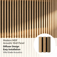 Panneau mural acoustique moderne en MDF à lattes de bois, panneau diffuseur d'absorption acoustique pour la décoration intérieure de villa, isolation phonique Akupanel