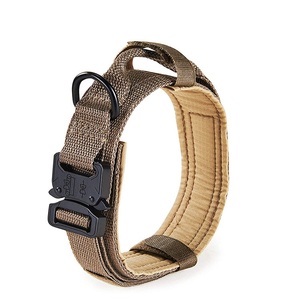 ソリッドパターン屋外トレーニング戦術犬の首輪ヘビーデューティーナイロン調整可能ペットの首輪リボン装飾パーソナライズ - Product Image 5