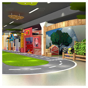 Aire de jeux intérieure commerciale en bois sur mesure pour enfants, type Tiny Town, pour jeu de rôle et de simulation, pour tout-petits et crèches - Product Image 4