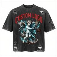 T-shirt Homme d'été en Soie Glacée Rafraîchissante, Col en Maille Gaufrée Vintage, Coupe Ample, Grande Taille, Manches Courtes, Respirant, avec Motif Numérique sur le Devant
