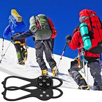 Crampons pour chaussures de glace antidérapantes en silicone pour l'extérieur Crampons élastiques pour crampons de traction Crampons à 5 goujons pour l'escalade