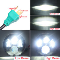 Accessoires automobiles : Phare LED avec anneau halo, clignotant, feu de brouillard, DRL 7 pouces 60W H4 H7 universel 12V 10000 Lumens Nouveau IP67