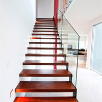 DAIYA l'installation escaliers en bois avec balustrade en bois escaliers en verre trempé balustrade
