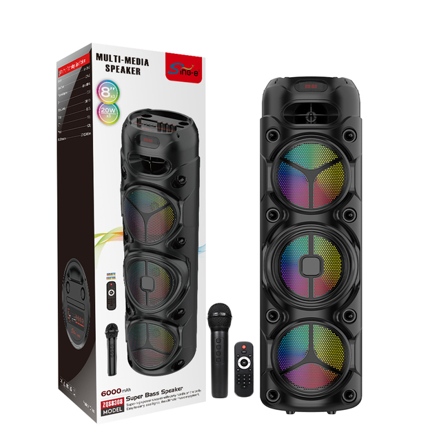 SING-E ZQS8308 Professional Audio RGB Portable Wireless Charging Blue Tooth Speakers Mini Outdoor Home Woofers Horn Tweeter Mic