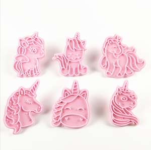 Ensemble d'emporte-pièces en plastique, figurine de <span class=keywords><strong>jeu</strong></span> de dessin animé, décoration de gâteau, emporte-pièces pour enfant, 6 pièces - Product Image 1