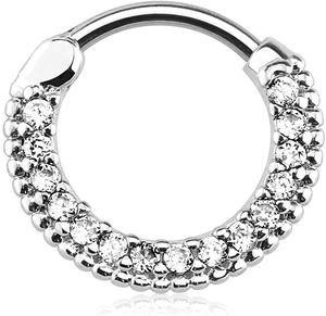 Bijoux de corps tendance pour femmes et hommes, <span class=keywords><strong>piercing</strong></span> au nez, clous d'oreille en acier inoxydable avec zircon cubique transparent, clicker pour septum, cartilage - Product Image 2