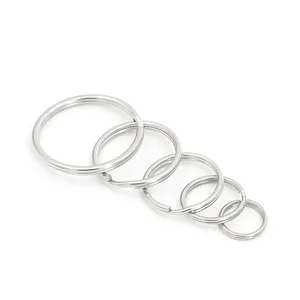 304 Stainless Steel Key Rings 8/10/12/15/18/23/25/28/30/35mm Round Split Key Rings for Keychains Steel Keychain Rings