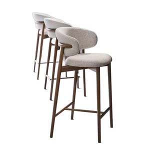 Modern Bar <b>Stool</b> with Footrest Soft Upholstered Seat Solid Wood Frame Eco-Friendly for <b>Dining</b> Rooms Living Rooms Outdoor <b>Dining</b> - Product Image 5