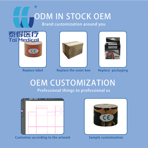 5CM x 5M Acryl kleber Wasserdichtes Kinesiologie-Klebeband Individuell bedruckte Baumwoll-Sport bandage Beliebtestes Muskelband-Logo - Product Image 5