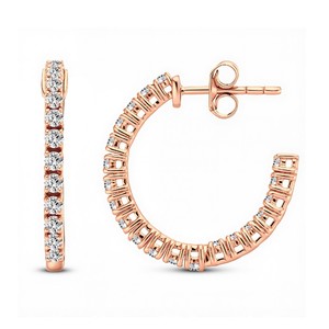Pendientes de Aro Finos con Diamante Cultivado en Laboratorio de 1.08 Quilates, Plata de Ley 925, Titanio, Oro de 10K, 14K, 18K, Joyería Fina de Lujo - Product Image 1