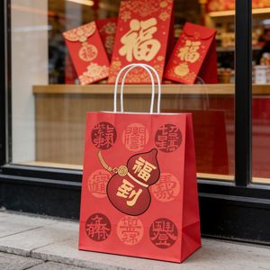 Twist Handle Custom Recyclable Kraft Paper Printing Packaging Gift <b>Bag</b> - Product Image 3