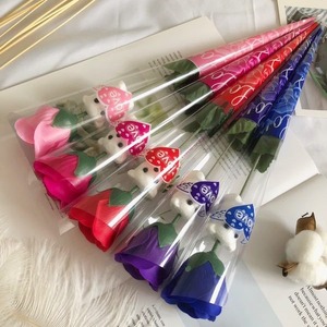 2024 vente chaude petit ours Rose savon fleur Simulation Rose saint valentin fête des enseignants mariage Festival cadeau - Product Image 6