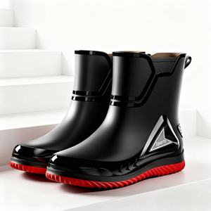 <span class=keywords><strong>Botas</strong></span> de Lluvia para Hombre, Altura Media, Parte Superior de PVC, Impermeables, Transpirables, Antideslizantes, Cálidas, con Forro de <span class=keywords><strong>Pelo</strong></span> Artificial y Suela de Goma - Product Image 1