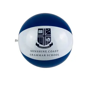 Wholesale of PVC inflatable blue and white splicing balls with printable advertising for children's beach toy balls from