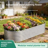 Bac à légumes surélevé galvanisé, écologique, carré ou circulaire, taille personnalisée, durable, pot de fleurs extérieur, jardinière en métal