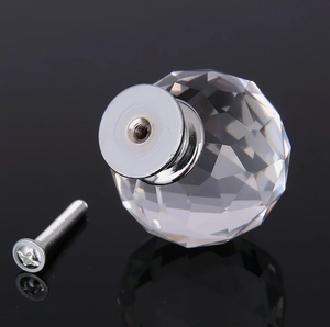 European Single Hole Cabinet Drawer Furniture Alloy Small <strong>Knobs</strong> Wholesale Closet <strong>Door</strong> Crystal Glass Handle Wardrobe Kitchen Gym - Product Image 2