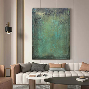 Green Abstract Hand painted <b>Framed</b> Wall Arts Large <b>Canvas</b> Abstract Oil Painting Indoor home decor gift for housewarming - Product Image 2