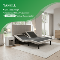 Vente en gros en usine Cadre de lit réglable électrique Massage fendu sur le dessus Télécommande Tissu Matelas Pliable Pliant Acier Métal
