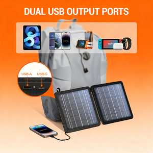 ALECTER Cargador Solar Monocristalino Plegable de 10W, 24% de Alta Conversión, Salida USB Dual, Panel Solar Ligero para Acampar al Aire Libre - Product Image 2