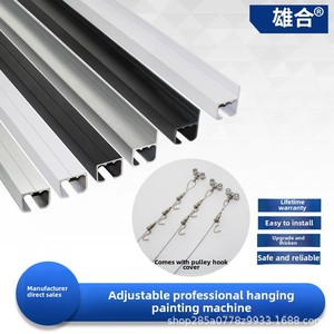 Rail <span class=keywords><strong>de</strong></span> suspension moderne réglable et mobile en aluminium, étanche et durable, pour cadres et quincaillerie <span class=keywords><strong>de</strong></span> <span class=keywords><strong>meubles</strong></span>, avec crochets à corde, montage facile - Product Image 5