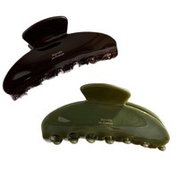 Pince à Cheveux Grande Taille Style Français avec Lettres Dorées pour Femme, Barrette Minimaliste Couleur Unie, Accessoire Cheveux Élégant – Vente en Gros