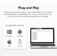 Escáner de Códigos de Barras 1D 2D, Lector de Códigos QR, Lector de Códigos de Barras Inalámbrico USB para Cajeros de Supermercados y Gestión de Almacenes en Stock