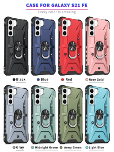Funda magnética 3 en 1 de metal para PC con anillo para Samsung Galaxy S22 <span class=keywords><strong>S21</strong></span> S20 <span class=keywords><strong>FE</strong></span>, carcasa sólida a prueba de golpes para teléfono. - Product Image 6