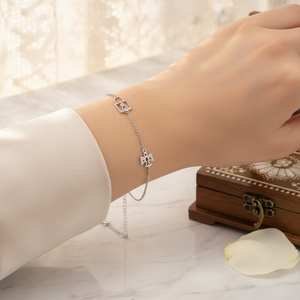 CZ Stone Angel Design <b>Charm</b> and Lock <b>Charm</b> <b>Bracelet</b> Wholesale Handcraft 925 Sterling <b>Silver</b> Jewelry Rhodium Plated Hot Sale - Product Image 3