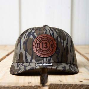 Custom Mens 6 Panel Camo Leather <b>Patch</b> Logo Gorras Mesh Snap <b>Back</b> Richardson 112 Trucker Cap Hat - Product Image 1