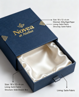 Boîte à bijoux de luxe dorée à fermeture magnétique, faite à la main, écologique, doublée de satin