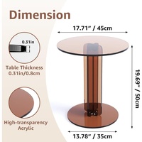Table d'appoint moderne en acrylique personnalisée en usine, table ronde minimaliste, petite table de chevet pour salon, chambre, bureau