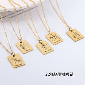 Collar con colgante Rectangular Retro para mujer, collar de la Serie 22 cartas del Tarot Magician <span class=keywords><strong>the</strong></span> Fool <span class=keywords><strong>Priestess</strong></span> - Product Image 6