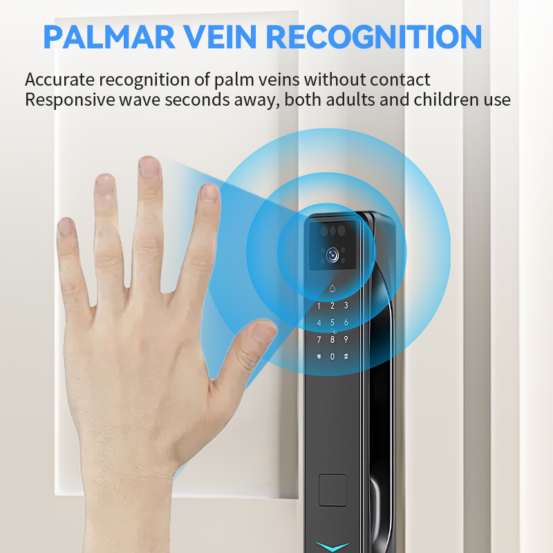 2025 Smart Door Lock ISEE HOME Wifi Fingerprint Pulm Cerradura Inteligente Digital Safe Smart Locks With 3D Face Camera · image 5