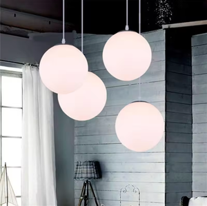 Lampe de plafond décorative en fer, style <span class=keywords><strong>Art</strong></span> <span class=keywords><strong>Déco</strong></span>, <span class=keywords><strong>verre</strong></span> laiteux, suspension simple pour îlot de cuisine, vente chaude - Product Image 6