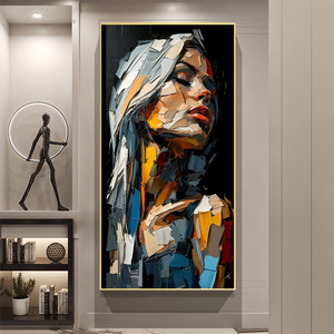 Affiches et impressions d'art mural moderne <span class=keywords><strong>abstrait</strong></span>, coloré, graffiti, portrait, esthétique féminine, peinture à l'encre imperméable par pulvérisation - Product Image 2